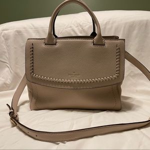 Cream Leather crossbody